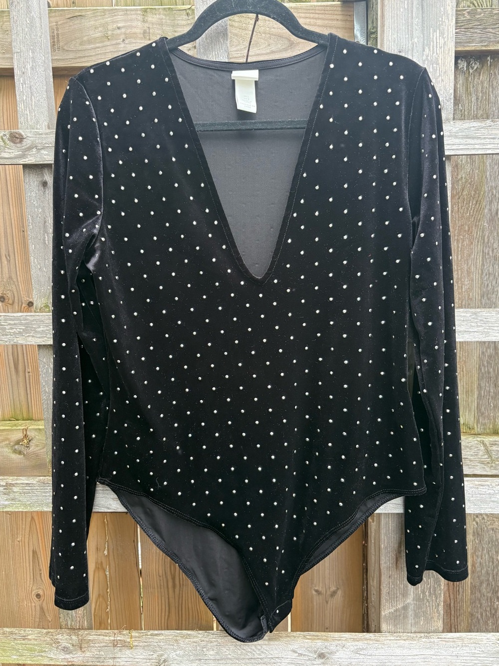 H&M Rhinestone Velvet Bodysuit - Picture 2 of 4